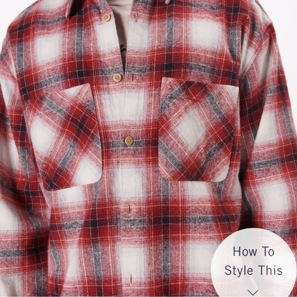 Abercrombie & Fitch Plaid Flannel Oversized Shirt Button Up Top Shirt Jacket M - Picture 5 of 17